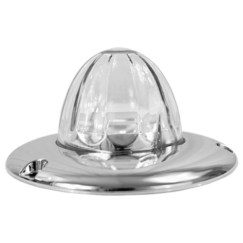 Legendary 3-1/2 Glass Watermelon Red-Blue-Clear 4 Wire Dual Tone Chrome Flat Bezel LED Light - Each