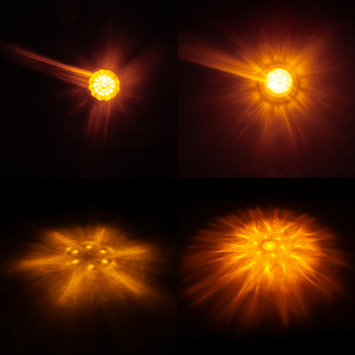 Legendary 1-1/2 Glass Watermelon Amber-Amber 3 Wire Dual Function Chrome Bezel, Stud Mount LED Light