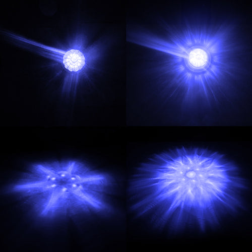 Legendary 3-1/2 Glass Watermelon Red-Blue-Clear 4 Wire Dual Tone Chrome Flat Bezel LED Light - Each