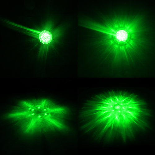 Legendary 1-1/2 Glass Watermelon Amber-Green-Clear 4 Wire Dual Tone Flat Chrome Bezel LED Light - Each
