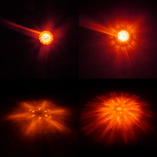 Legendary 3-1/2 Glass Watermelon Red-Red 3 Wire Dual Function Chrome Flat Bezel LED Light - Each