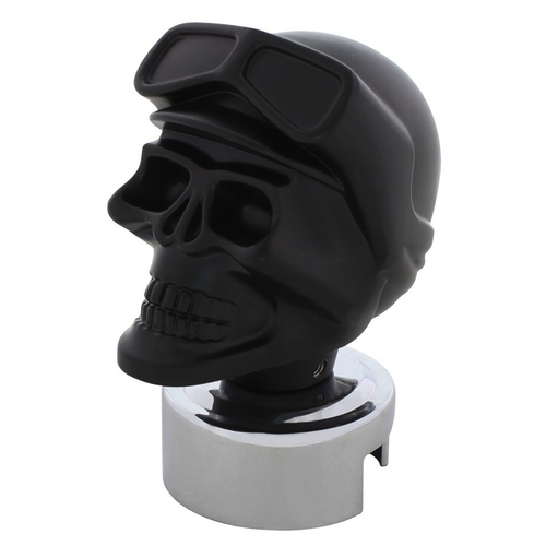 Skull Biker Gearshift Knob With 13/15/18 Speed Adapter - Black