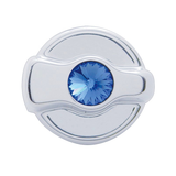 Chrome Plastic A/C Control Knob For 2005 & Older Peterbilt- Blue Crystal