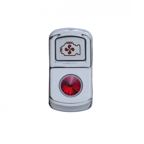 "Engine Fan" Rocker Switch Cover With Red Crystal