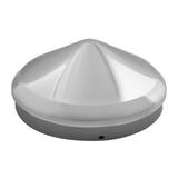 Cone Shape Chrome Front Hub Cap, Long Lip 1" 20", 22.5" and 24.5" wheel with 8-23/32" dia. center hole
