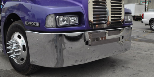 20" Chrome Bumper (Kenworth T600 All Years) W/ Air Vent, Tow & 9 Hidden Light Holes