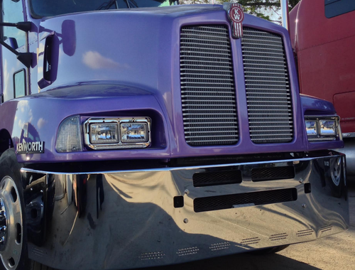 20" Chrome Bumper (Kenworth T600 All Years) W/ Air Vent, Tow & 9 Hidden Light Holes