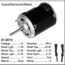 Blower Motor fits Kenworth 2 Wires