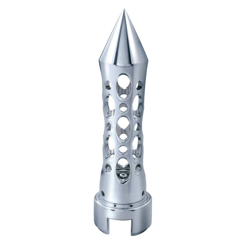 M30X3.5 Thread-On Daytona Style Spike Gearshift Knob With 13/15/18 Speed Adapter - Chrome/Vertical