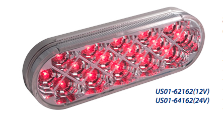 6" Oval Star 16 LED Light Lens 24V