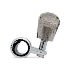 Steering Wheel Spinner Knob – Smoked Clear-Black Bubbles, Diamond Cut