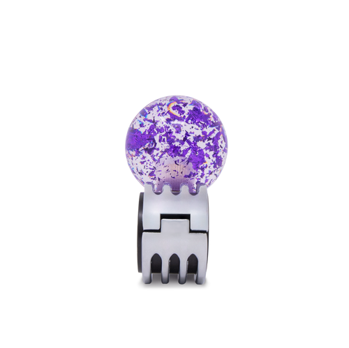 Steering Wheel Spinner Knob – Clear with Purple Holographic Flakes