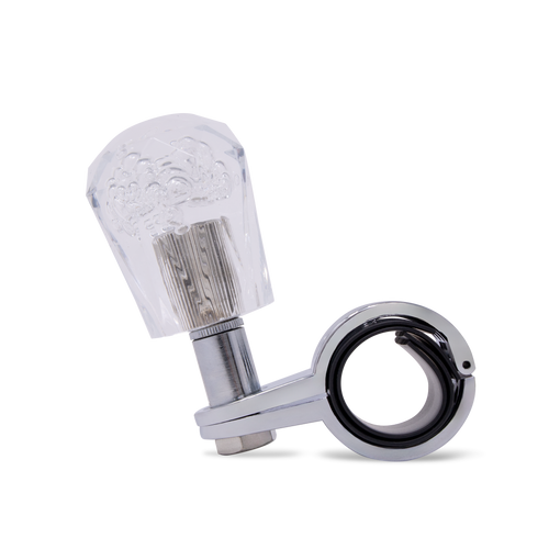 Steering Wheel Spinner Knob – Clear Bubbles, Diamond Cut
