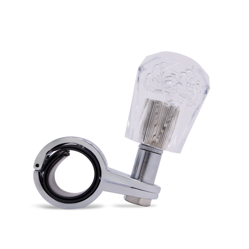Steering Wheel Spinner Knob – Clear Bubbles, Diamond Cut