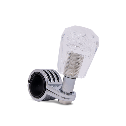 Steering Wheel Spinner Knob – Clear Bubbles, Diamond Cut