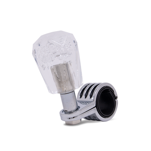 Steering Wheel Spinner Knob – Clear Bubbles, Diamond Cut