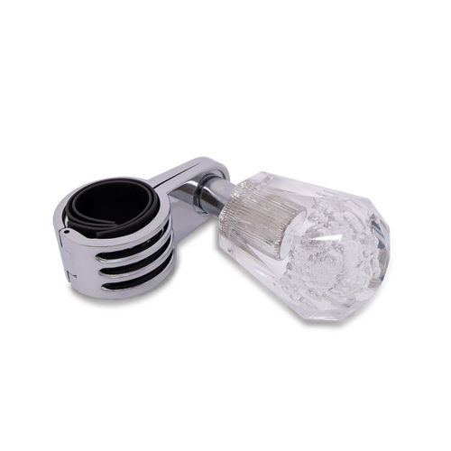 Steering Wheel Spinner Knob – Clear Bubbles, Diamond Cut