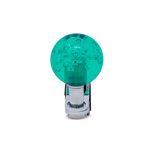 Steering Wheel Spinner Knob – Clear-Teal Bubbles