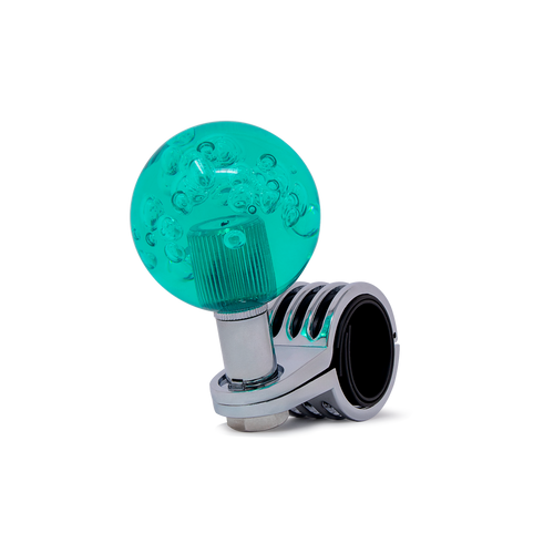 Steering Wheel Spinner Knob – Clear-Teal Bubbles