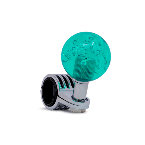 Steering Wheel Spinner Knob – Clear-Teal Bubbles