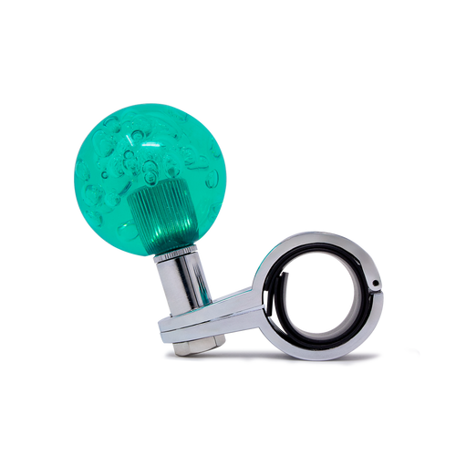 Steering Wheel Spinner Knob – Clear-Teal Bubbles