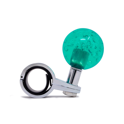 Steering Wheel Spinner Knob – Clear-Teal Bubbles