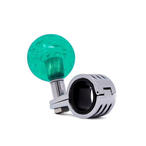 Steering Wheel Spinner Knob – Clear-Teal Bubbles