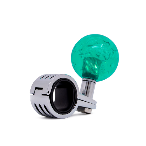 Steering Wheel Spinner Knob – Clear-Teal Bubbles