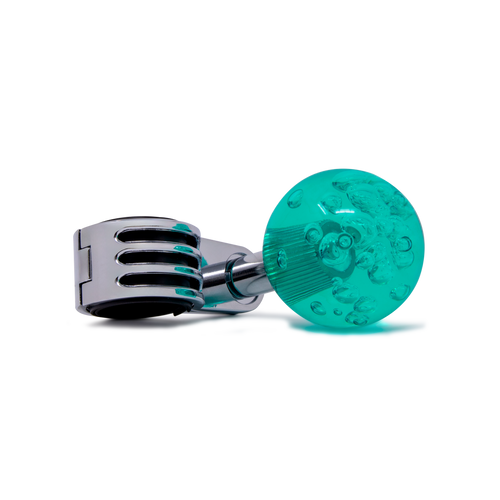 Steering Wheel Spinner Knob – Clear-Teal Bubbles