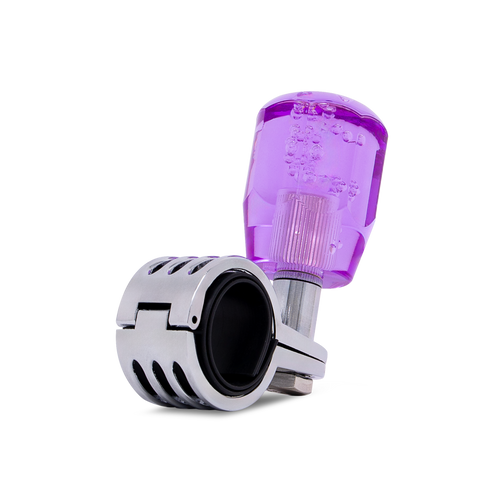 Right 3/4 angled purple bubble steering wheel spinner knob