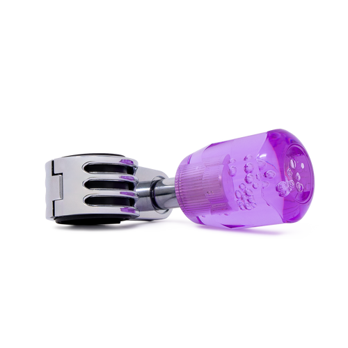Steering Wheel Spinner Knob – Clear-Purple Bubble Crystal Barrel Design