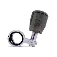 Steering Wheel Spinner Knob – Clear-Black Bubble Crystal Barrel Design