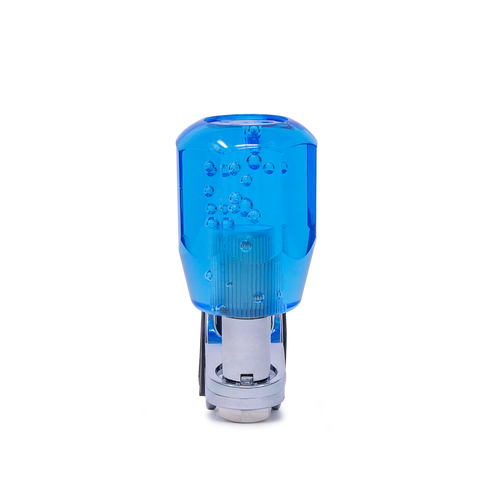 Steering Wheel Spinner Knob – Clear-Blue Bubble Crystal Barrel Design