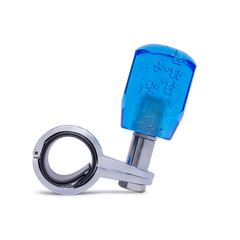 Steering Wheel Spinner Knob – Clear-Blue Bubble Crystal Barrel Design