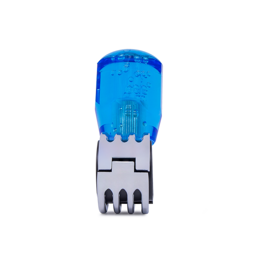 Steering Wheel Spinner Knob – Clear-Blue Bubble Crystal Barrel Design
