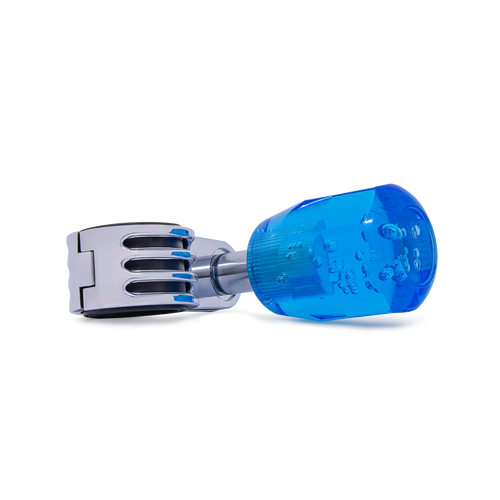Steering Wheel Spinner Knob – Clear-Blue Bubble Crystal Barrel Design