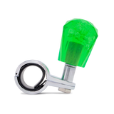 Steering Wheel Spinner Knob – Clear-Green Bubbles, Diamond Cut