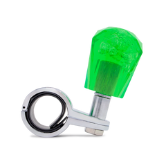 Steering Wheel Spinner Knob – Clear-Green Bubbles, Diamond Cut
