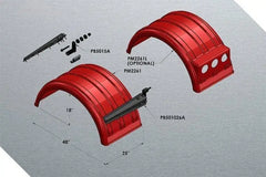 (Each ) Black Poly Fender Single Tractor or Trailer With Dual 22.5″ or 24.5″ Wheels.