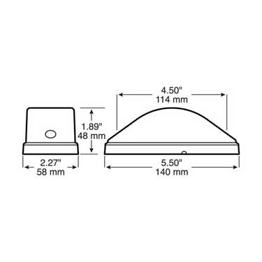 Peterson Incandescent Turn Signal/ Side Marker, Oblong, 5.50″X2.25″, Amber