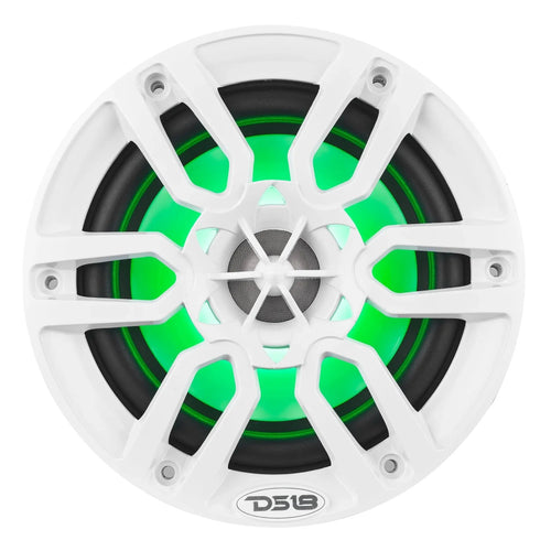 DS18 NXL 6.5" 2-Way Coaxial Marine Speaker with LED RGB Lights | 100W RMS 4-Ohm PAIR