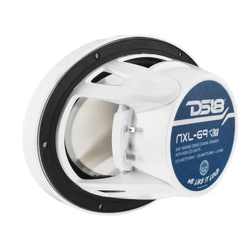 DS18 NXL 6x9" 2-Way Coaxial Marine Speaker with LED RGB Lights | 125W RMS 4-Ohm