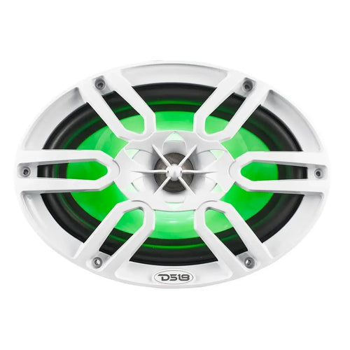 DS18 NXL 6x9" 2-Way Coaxial Marine Speaker with LED RGB Lights | 125W RMS 4-Ohm
