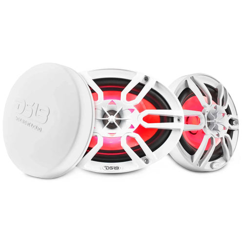 DS18 NXL 6x9" 2-Way Coaxial Marine Speaker with LED RGB Lights | 125W RMS 4-Ohm