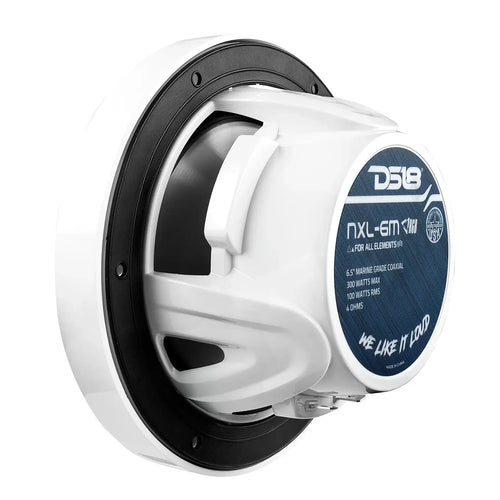 DS18 NXL 6.5" 2-Way Coaxial Marine Speaker With LED RGB Lights 100 Watts Rms 4-Ohm PAIR