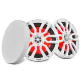 DS18 NXL 8" 2-Way Coaxial Marine Speaker with LED RGB Lights | 125W RMS 4-Ohm PAIR