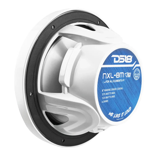 DS18 NXL 8" 2-Way Coaxial Marine Speaker With LED RGB Lights 125 Watts Rms 4-Ohm PAIR