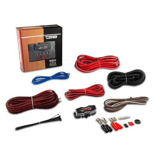 DS18 4-GA OFC 100% Copper Amplifier Installation Kit - RED