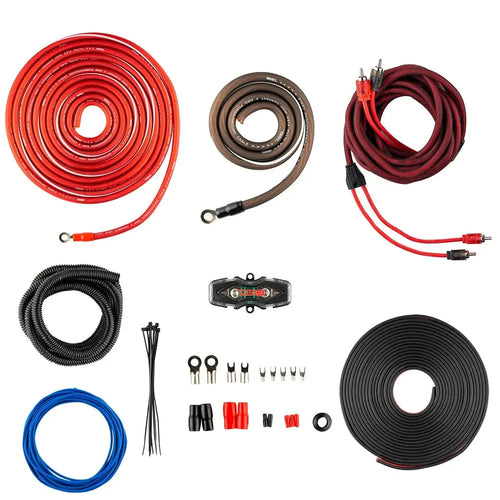 DS18 4-GA OFC 100% Copper Amplifier Installation Kit - RED