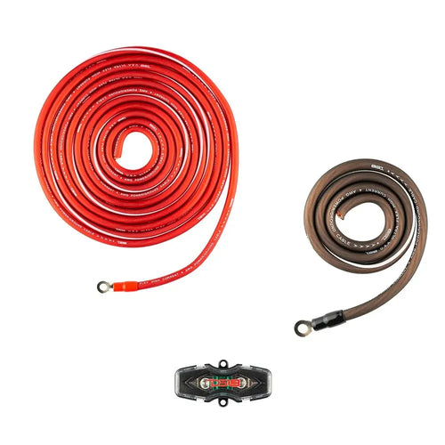 DS18 4-GA OFC 100% Copper Amplifier Installation Kit - RED